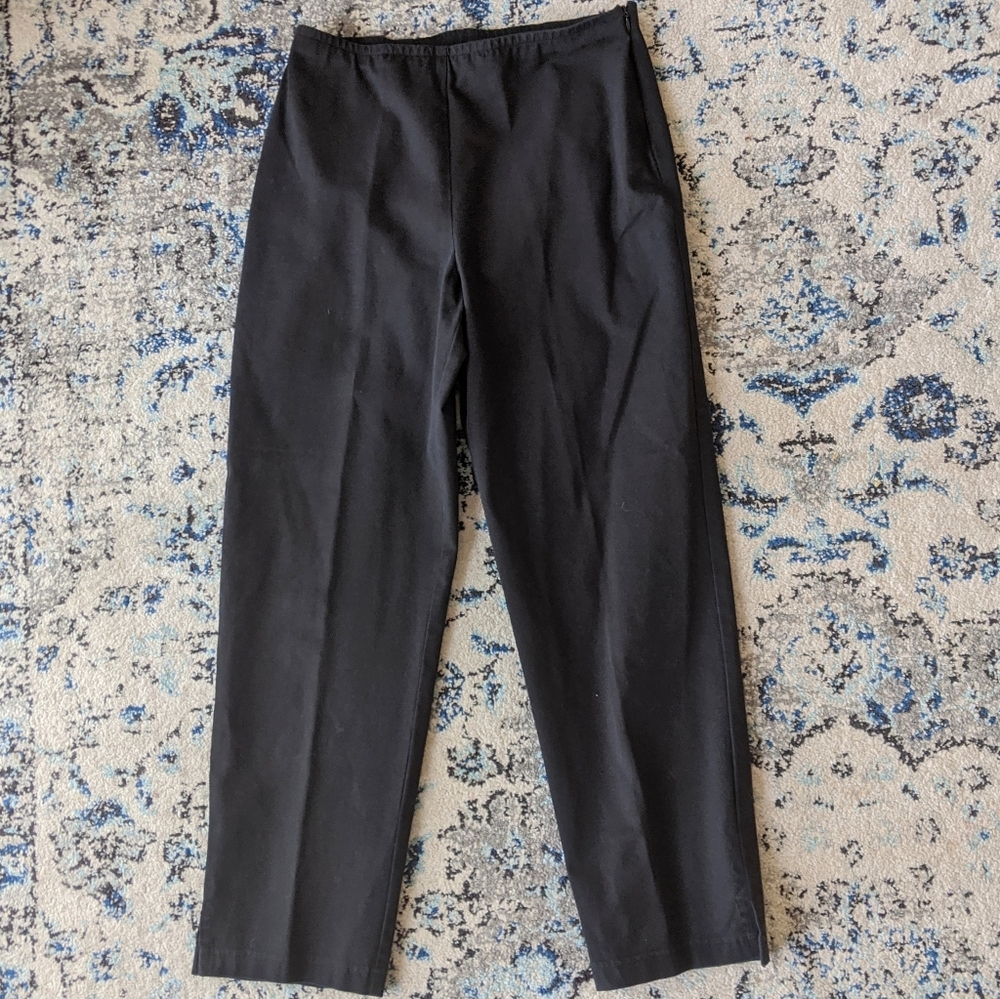 Eileen Fisher Side Zip Elastic Waist Pants - Picture 2 of 8